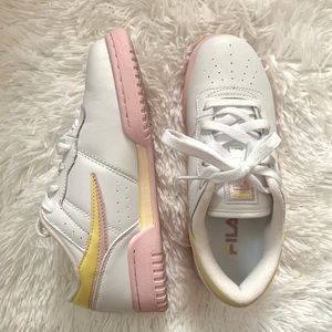 Fila pink and yellow sneakers